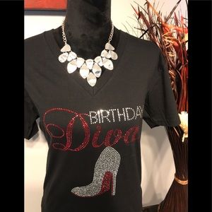 Birthday Diva Rhinestone/Bling T-shirt